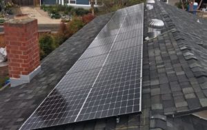 Rooftop solar panel installation example