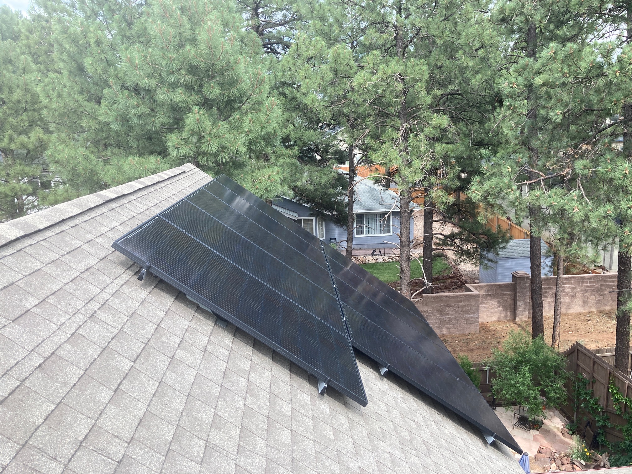 Rooftop solar panels on roof in Flagstaff, Arizona