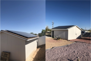 2 systems in Chino Valley, Arizona with a combination of roof-mounted and ground mount systems.