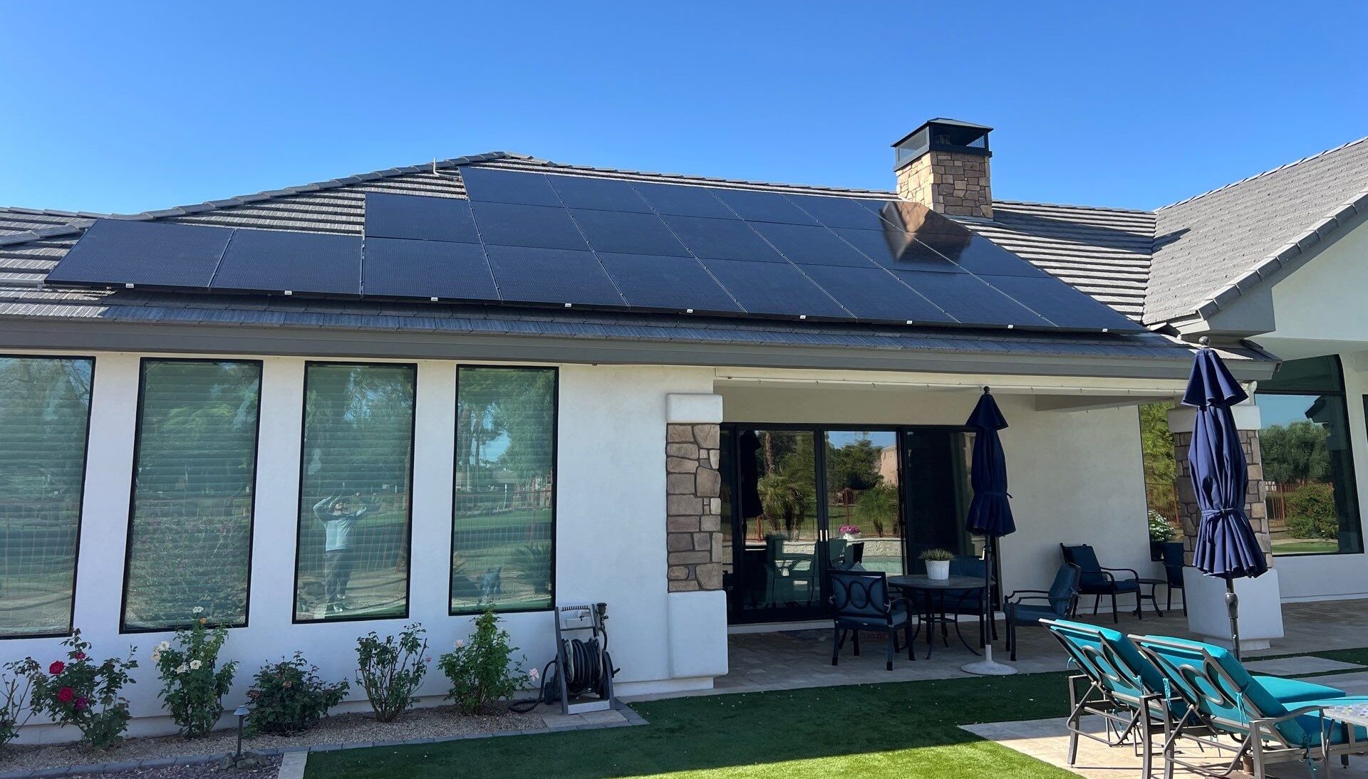 Arizona home with rooftop solar panels installed